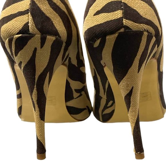 Boston Proper Zebra Print Fabric Upper Pumps Shoes - size 9.5 - Picture 9 of 16